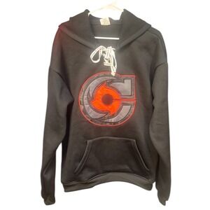 Hoxworth Cincinnati Cyclones Hockey Hoodie Size Large Black Red Lace Up Pullover